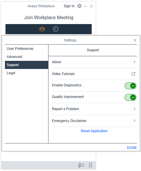 Avaya Workplace Logs