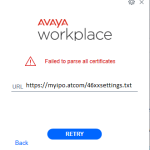 Avaya Workplace Parse Error